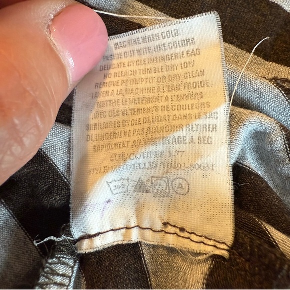 Vince | Gray & Brown Striped Knit Dress with Tie at the Waist | Sz S - Picture 9 of 9